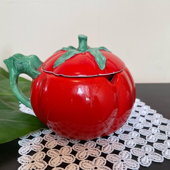 Vintage Tomato Sugar Bowl - Picture 5 of 11